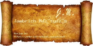 Jambrich Mátyás névjegykártya