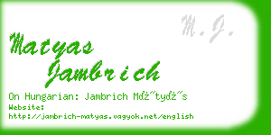 matyas jambrich business card